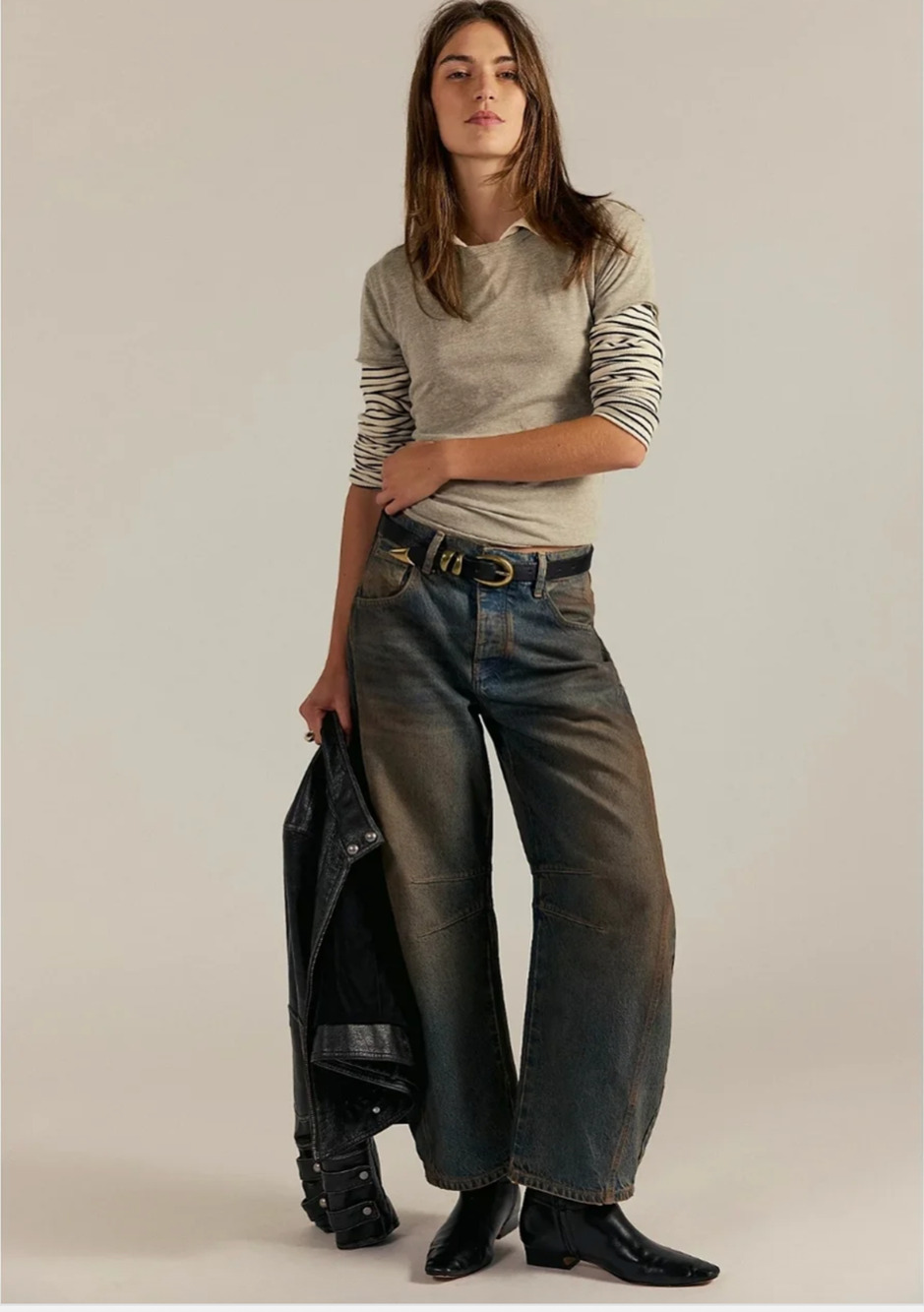 Free People We The Free Good Luck Mid-Rise Barrel Jeans 29